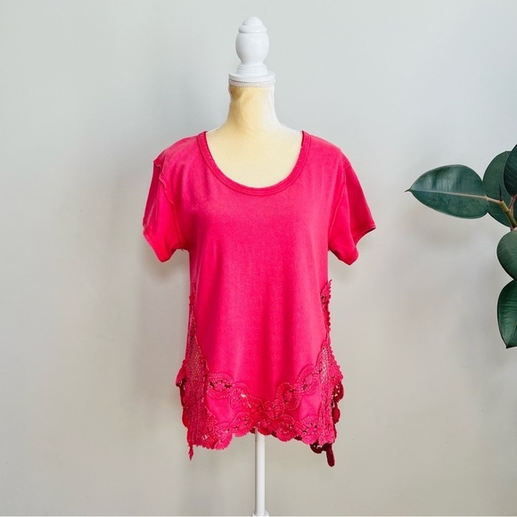 Free people crochet detail t-shirt - Picture 3 of 7